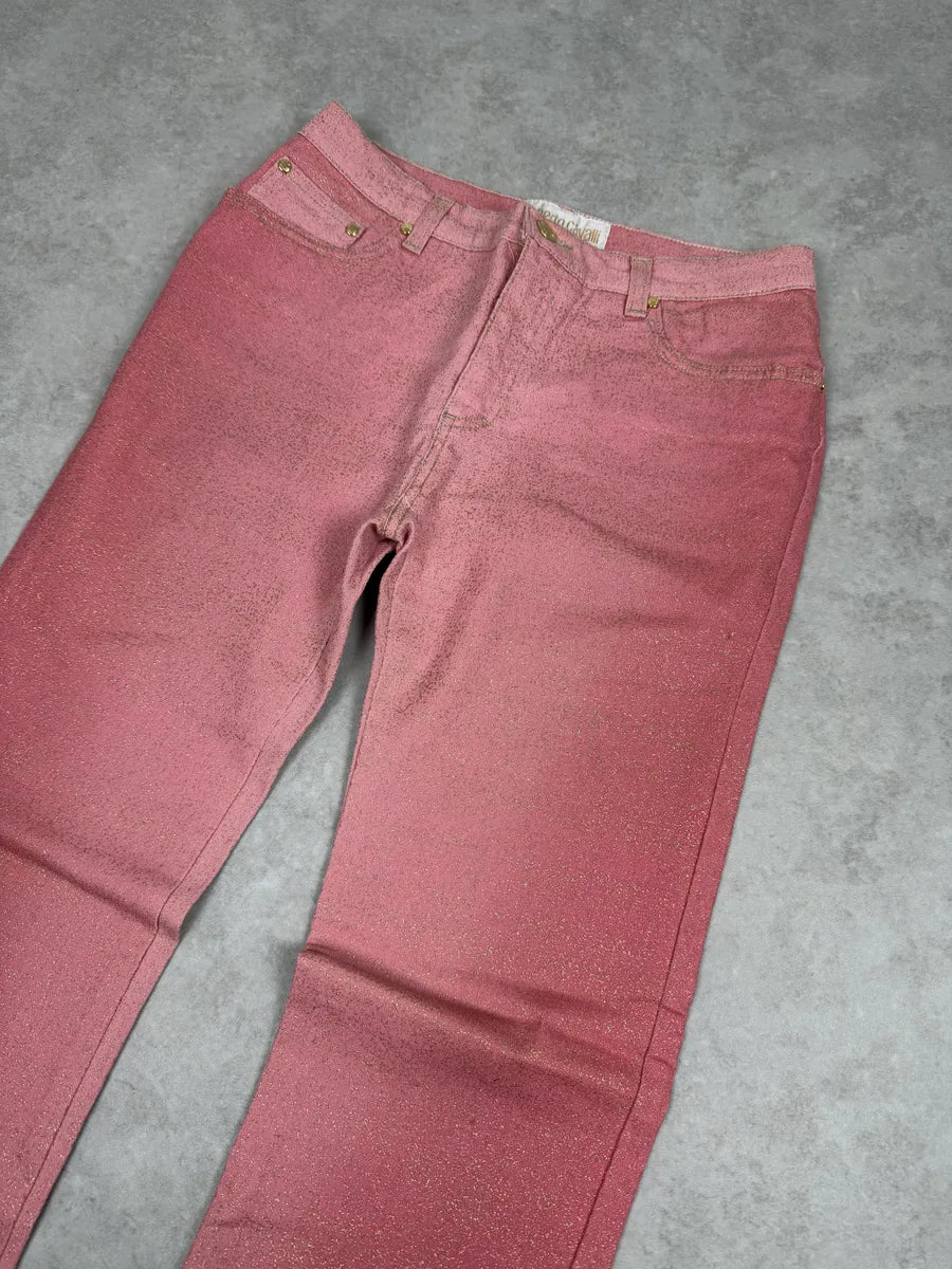2000s Roberto Cavalli Pink Gradient Golden Pants nYCdPcW 8