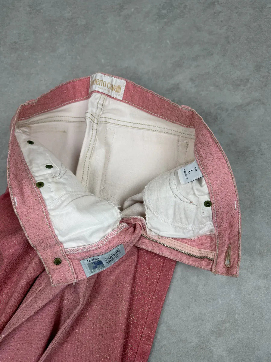 2000s Roberto Cavalli Pink Gradient Golden Pants nYCdPcW 9