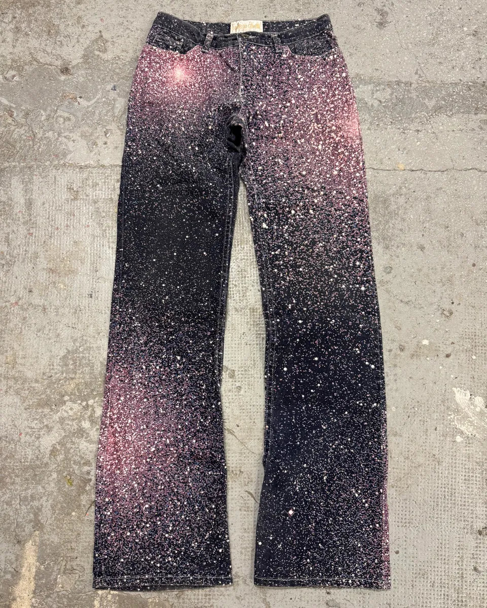 2000s Roberto Cavalli Pink Purple Galaxy Pants (S) AslWRGD 0