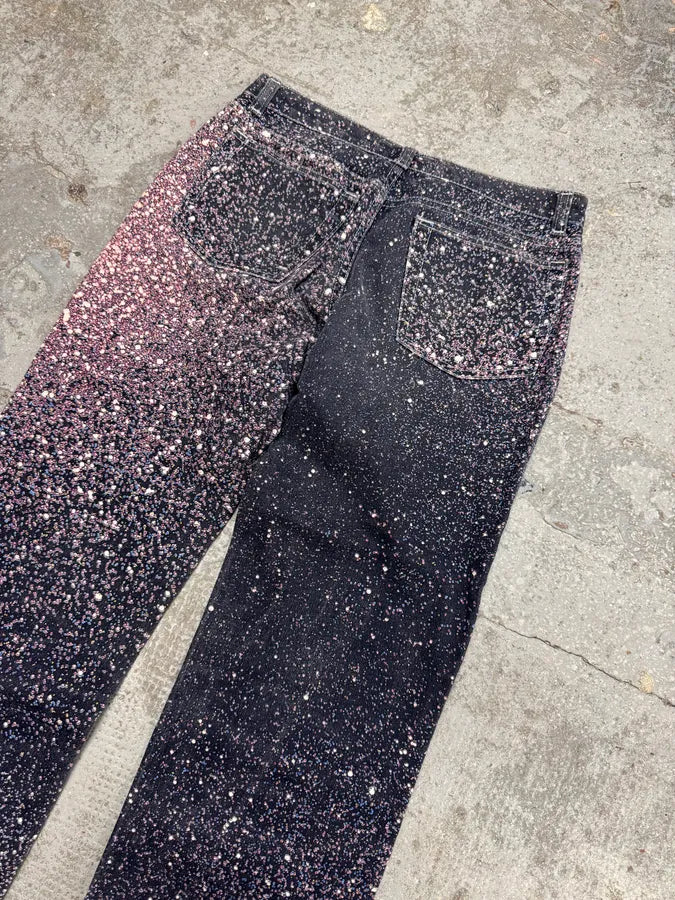 2000s Roberto Cavalli Pink Purple Galaxy Pants (S) AslWRGD 8