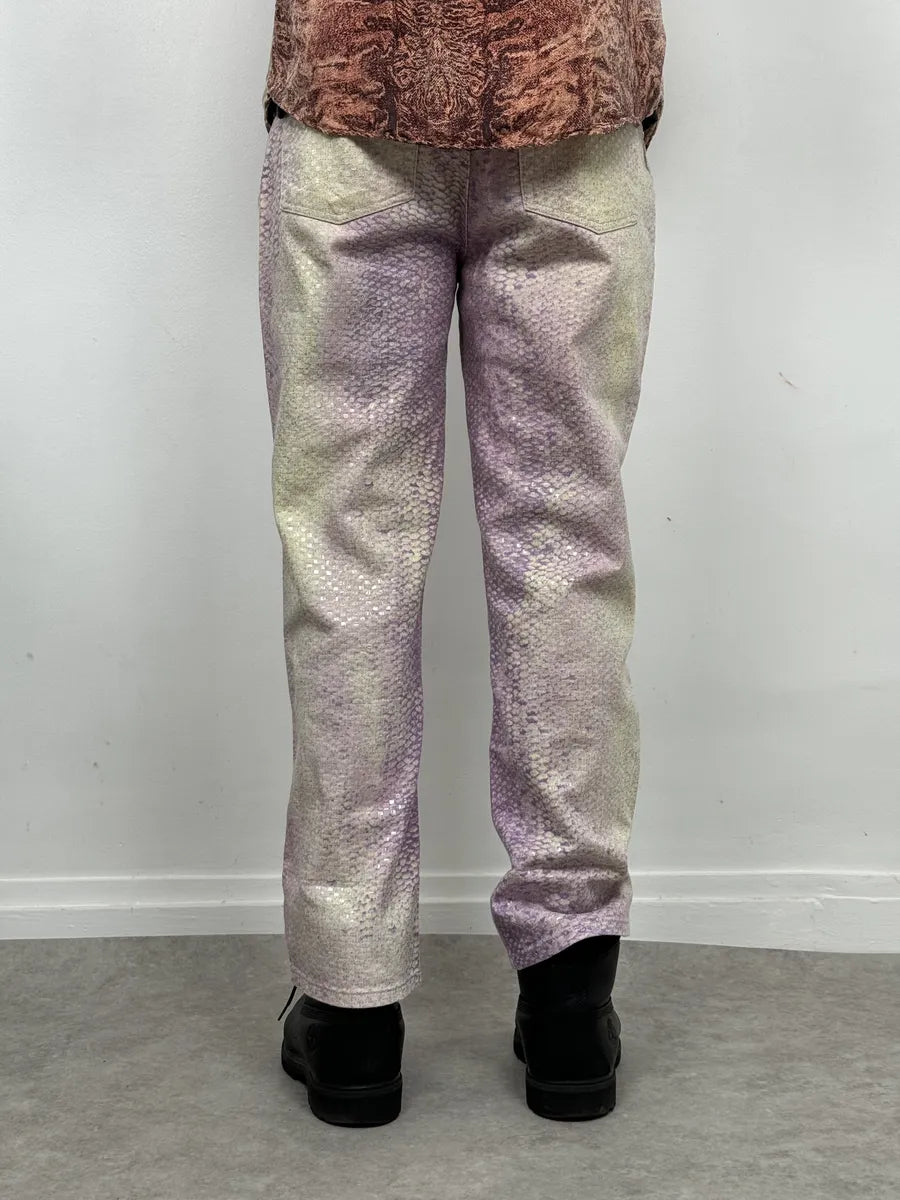 2000s Roberto Cavalli Pink White Python Pants illlMfz 2