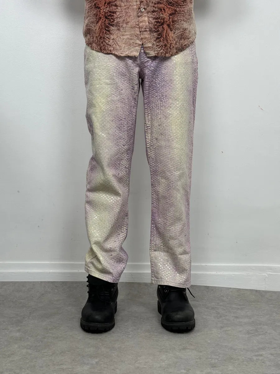 2000s Roberto Cavalli Pink White Python Pants illlMfz 3