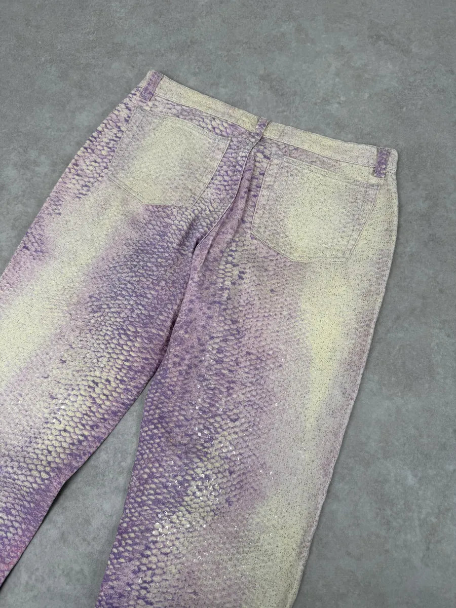 2000s Roberto Cavalli Pink White Python Pants illlMfz 7