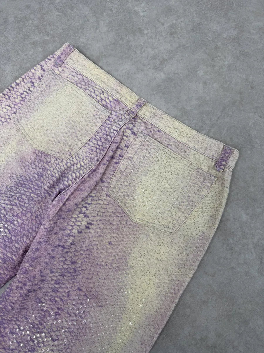 2000s Roberto Cavalli Pink White Python Pants illlMfz 8