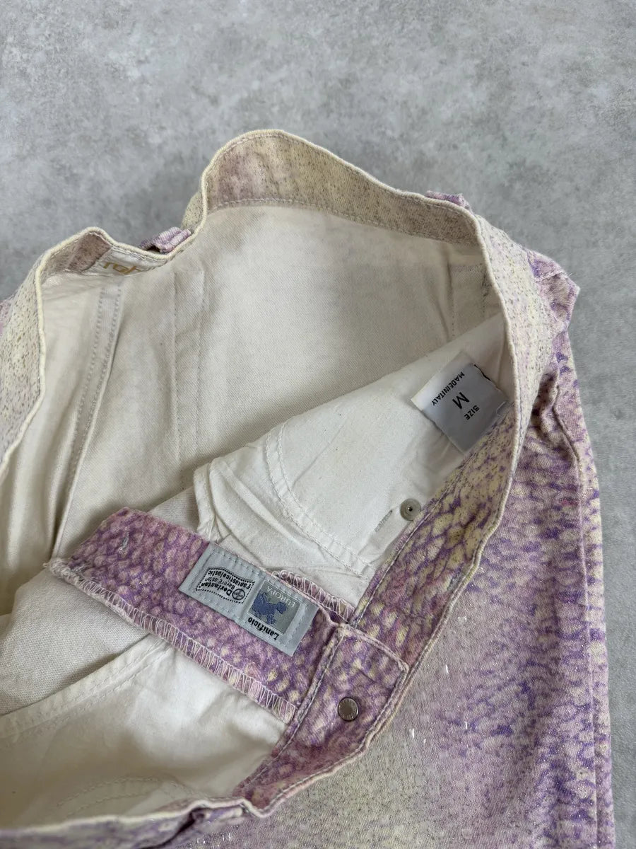 2000s Roberto Cavalli Pink White Python Pants illlMfz 9