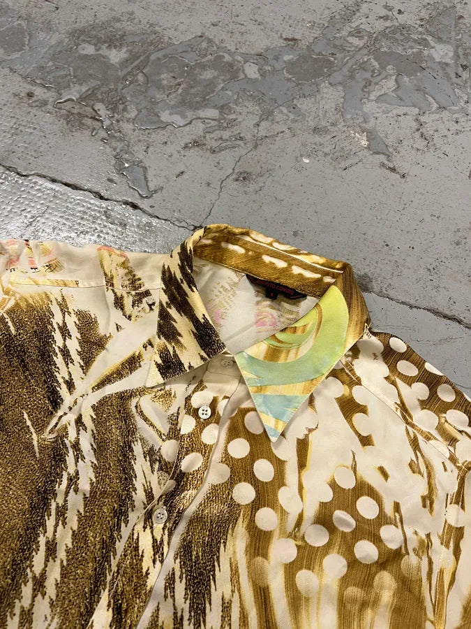 2000s Roberto Cavalli Psychedelic Silk Yellow & Pink Shirt INgMeGG 4
