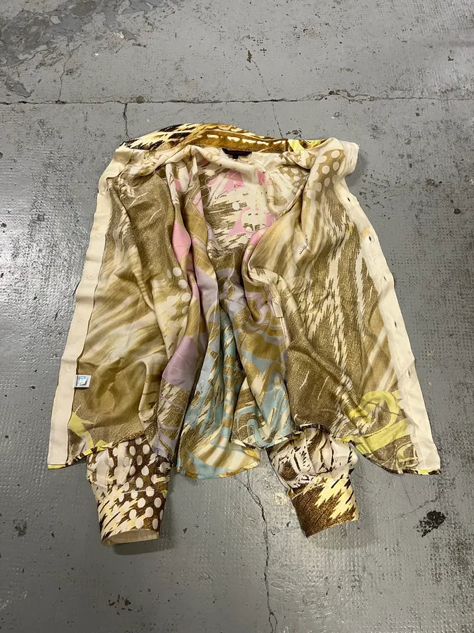 2000s Roberto Cavalli Psychedelic Silk Yellow & Pink Shirt INgMeGG 7