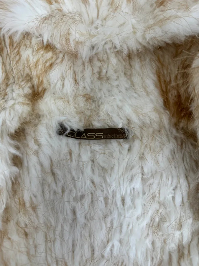 2000s Roberto Cavalli Pure Beaver Fur Beige Zip-Up Jacket EKsNLYd 8