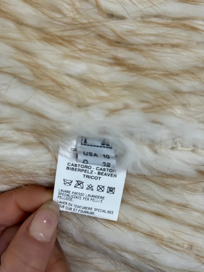 2000s Roberto Cavalli Pure Beaver Fur Beige Zip-Up Jacket EKsNLYd 9