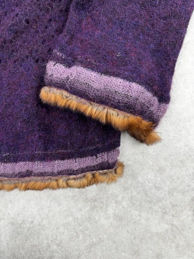 2000s Roberto Cavalli Purple Wool Obscure Cardigan Sweater rhbHbMM 7