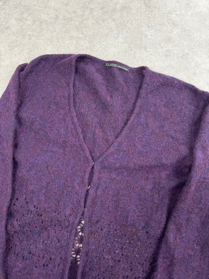 2000s Roberto Cavalli Purple Wool Obscure Cardigan Sweater rhbHbMM 4