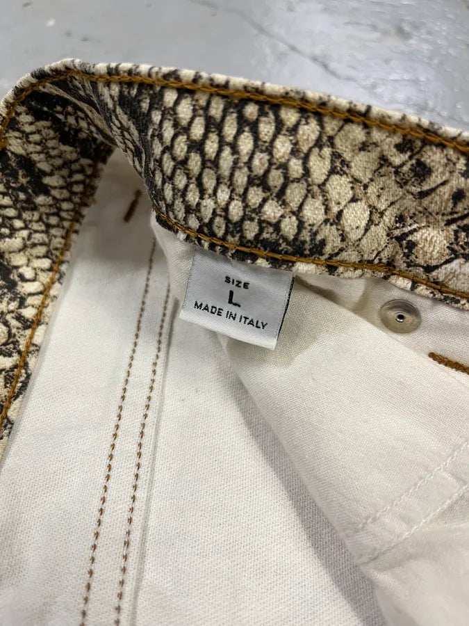 2000s Roberto Cavalli Python Effect Beige Pant TPxLLSM 11