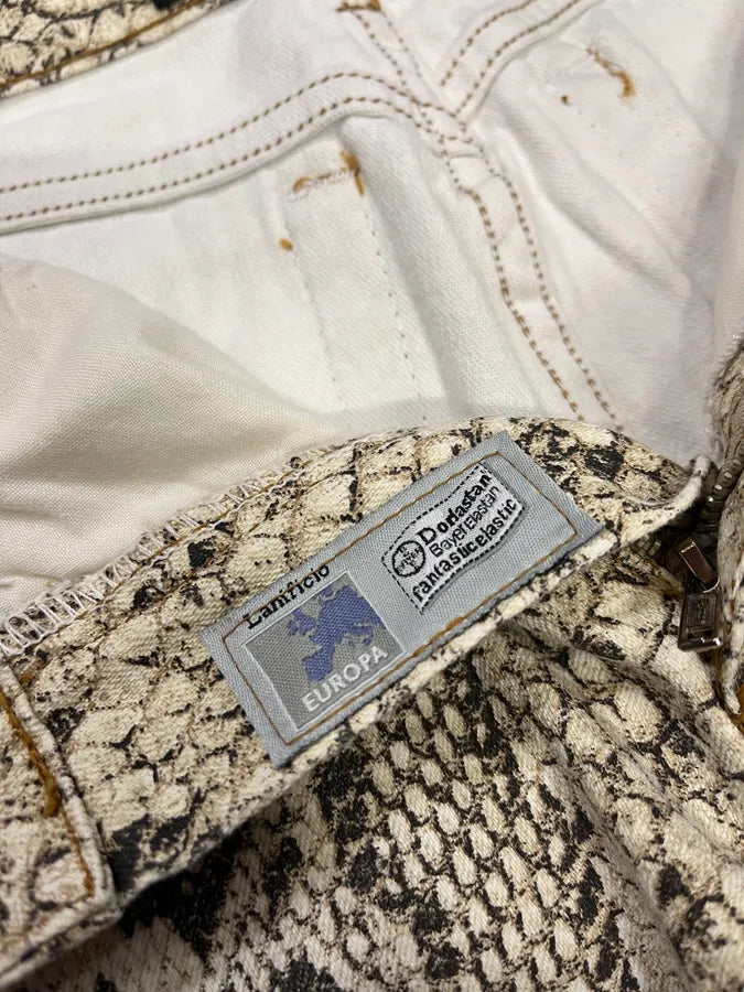 2000s Roberto Cavalli Python Effect Beige Pant TPxLLSM 12