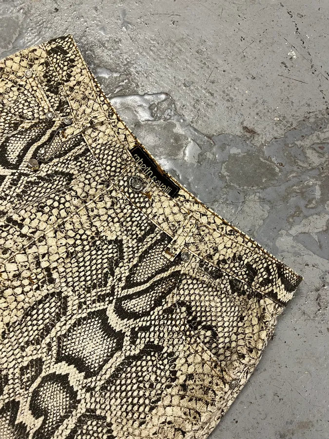 2000s Roberto Cavalli Python Effect Beige Pant TPxLLSM 5