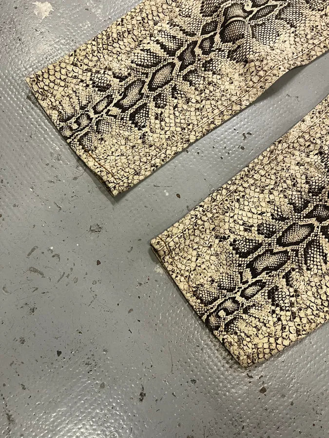 2000s Roberto Cavalli Python Effect Beige Pant TPxLLSM 6