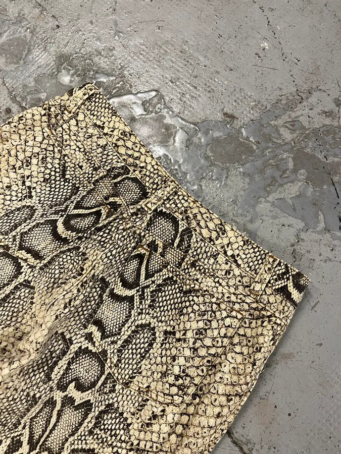2000s Roberto Cavalli Python Effect Beige Pant TPxLLSM 8