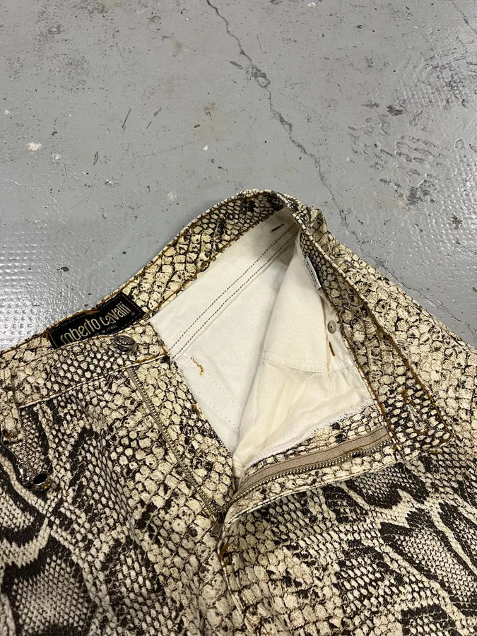 2000s Roberto Cavalli Python Effect Beige Pant TPxLLSM 9