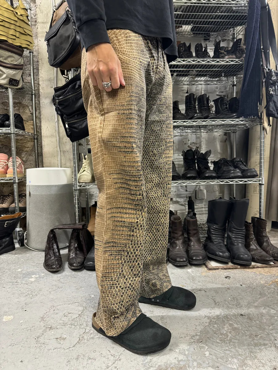 2000s Roberto Cavalli Python Effect Brown Pants fbkluzz 3