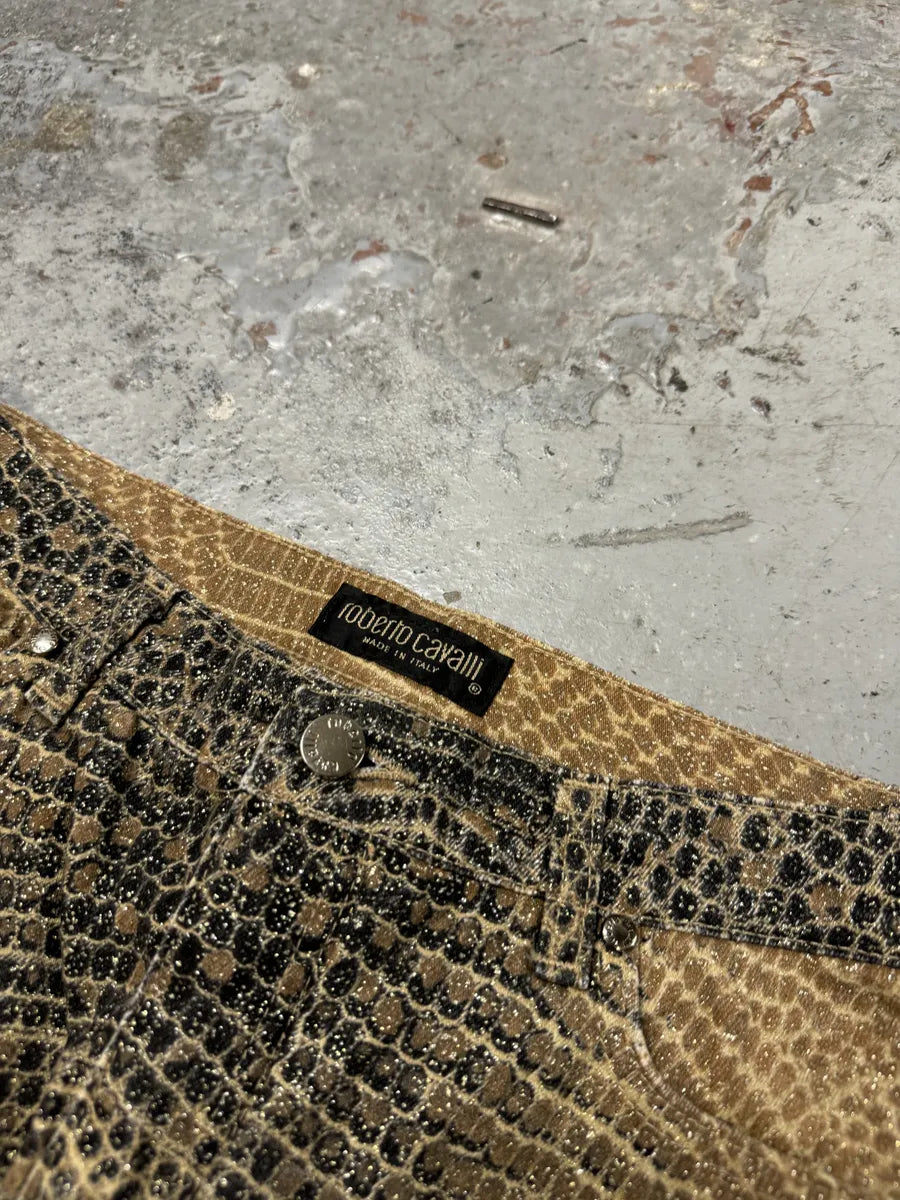 2000s Roberto Cavalli Python Effect Brown Pants fbkluzz 5