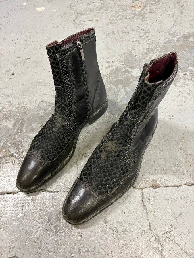 2000s Roberto Cavalli Python Effect Leather Boots cIJTUuK 2