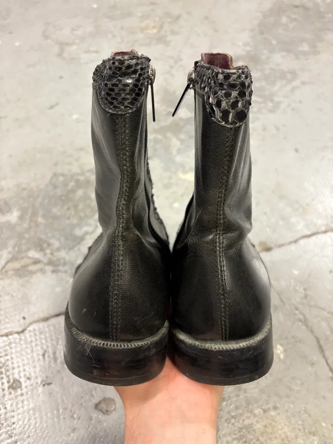 2000s Roberto Cavalli Python Effect Leather Boots cIJTUuK 6