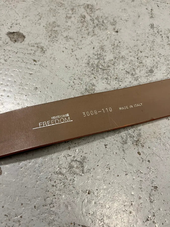 2000s Roberto Cavalli Python Effect Orange Leather Belt YqQrruX 7