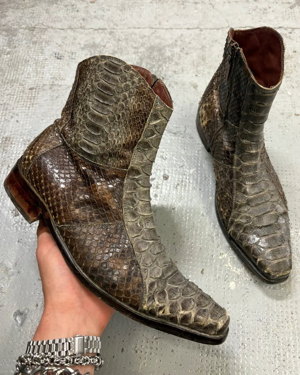 2000s Roberto Cavalli Python Leather Boots hYNeyOd 0