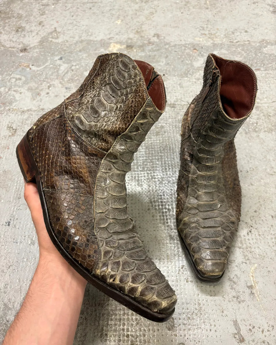 2000s Roberto Cavalli Python Leather Boots hYNeyOd 0