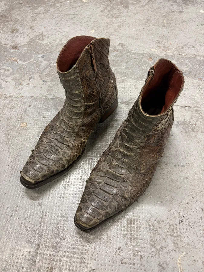 2000s Roberto Cavalli Python Leather Boots hYNeyOd 2