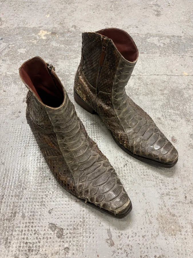 2000s Roberto Cavalli Python Leather Boots hYNeyOd 3