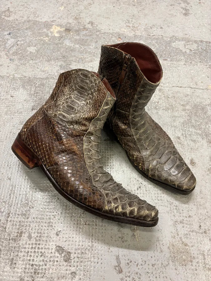2000s Roberto Cavalli Python Leather Boots hYNeyOd 4