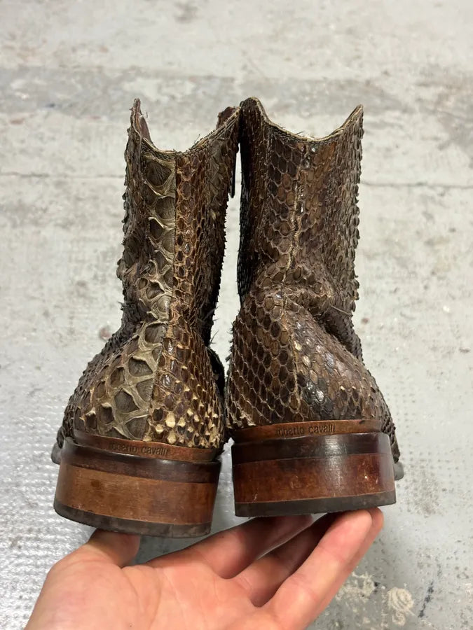 2000s Roberto Cavalli Python Leather Boots hYNeyOd 6