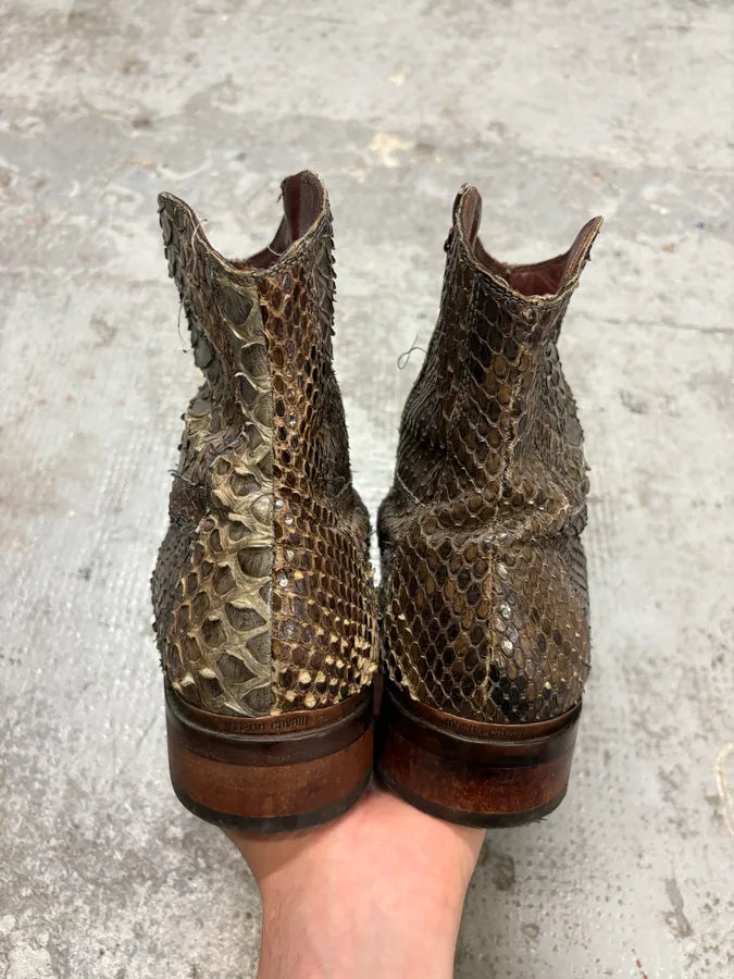 2000s Roberto Cavalli Python Leather Boots hYNeyOd 6