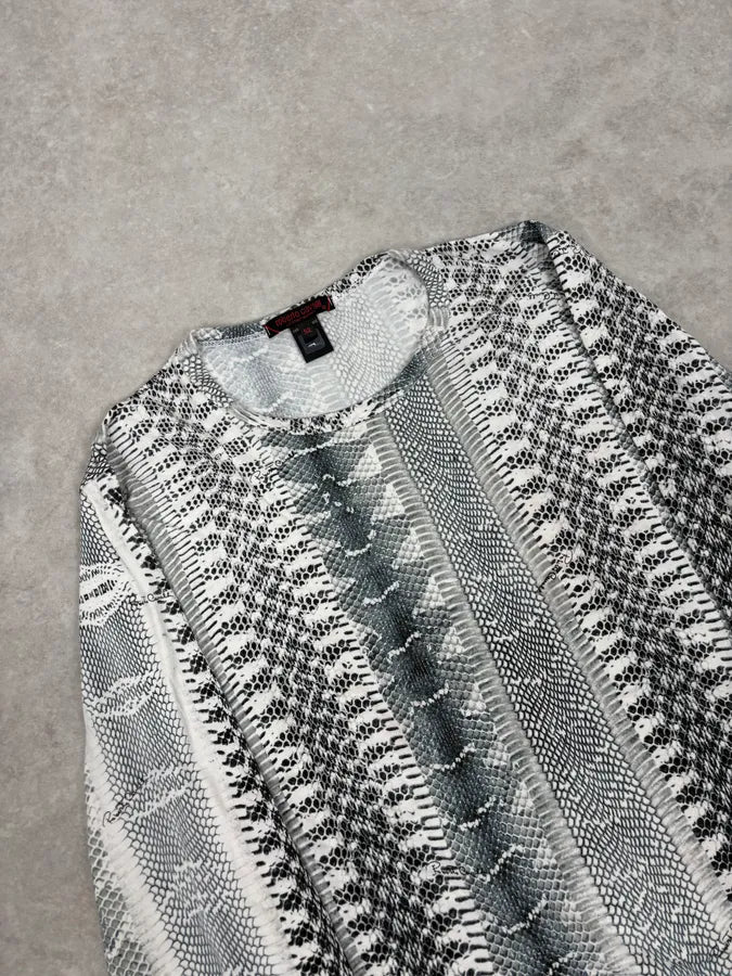 2000s Roberto Cavalli Python Snake Grey Longsleeves oAktVkQ 4
