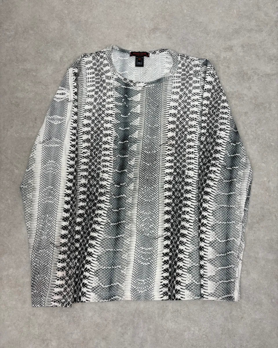 2000s Roberto Cavalli Python Snake Grey Longsleeves oAktVkQ 2