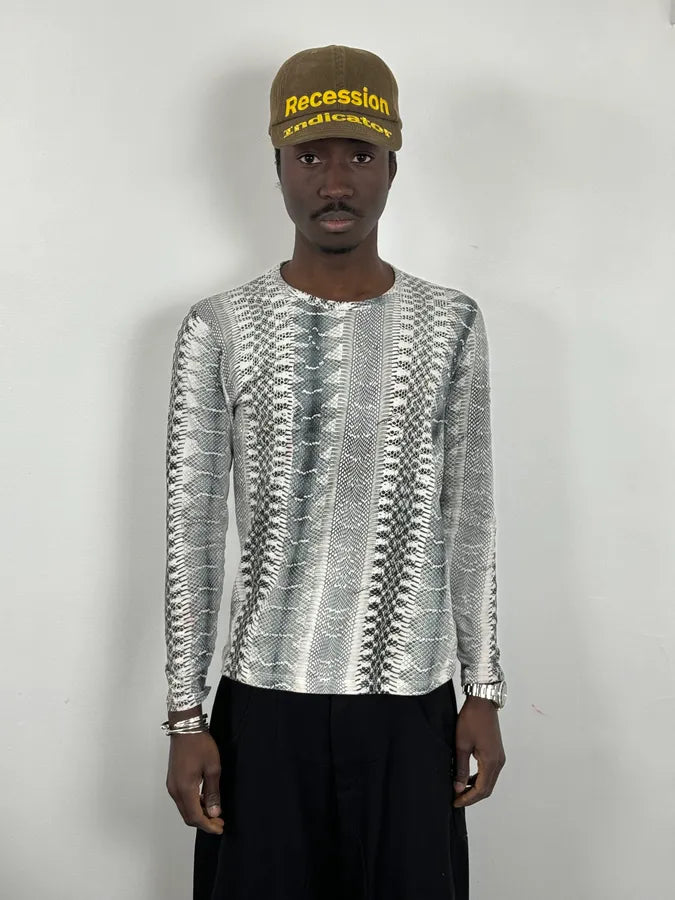 2000s Roberto Cavalli Python Snake Grey Longsleeves oAktVkQ 0