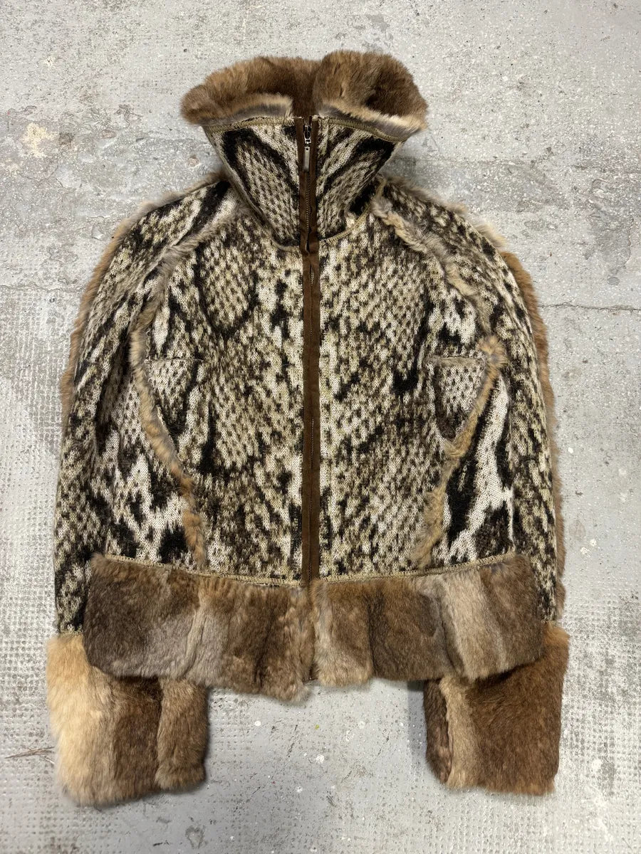 2000s Roberto Cavalli Rabbit Fur Tweed Jacket bKTYUAr 1