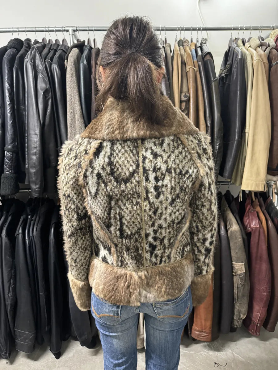 2000s Roberto Cavalli Rabbit Fur Tweed Jacket bKTYUAr 3