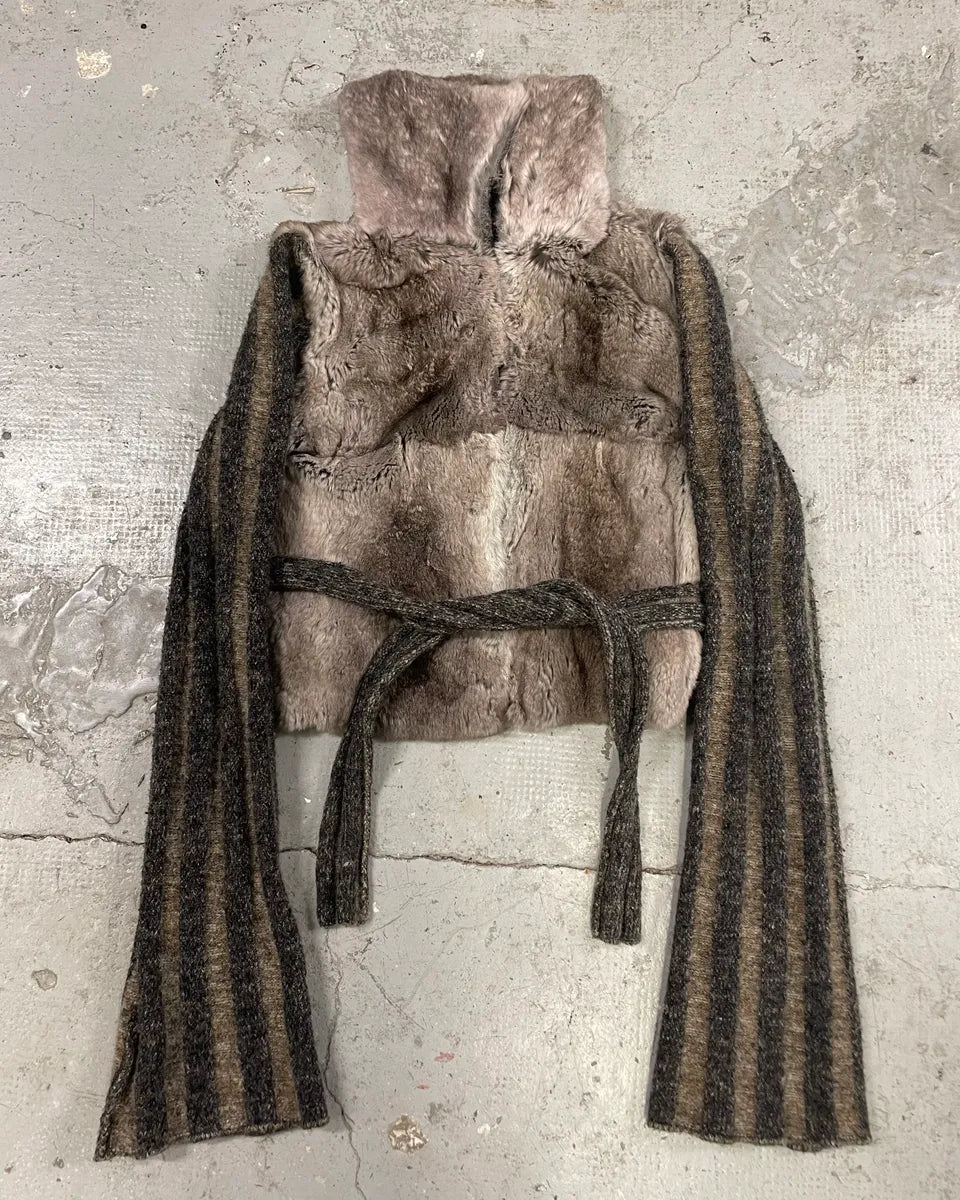 2000s Roberto Cavalli Raccoon Fur Grey Zip-up Jacket (M) SXsCpkO 0