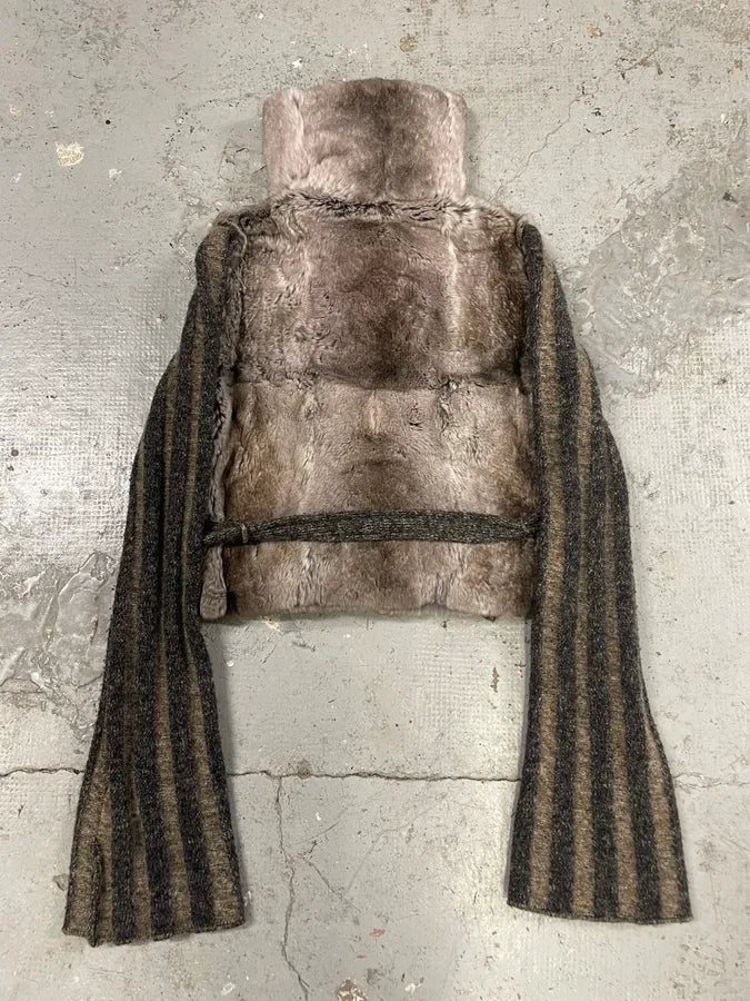 2000s Roberto Cavalli Raccoon Fur Grey Zip-up Jacket (M) SXsCpkO 1