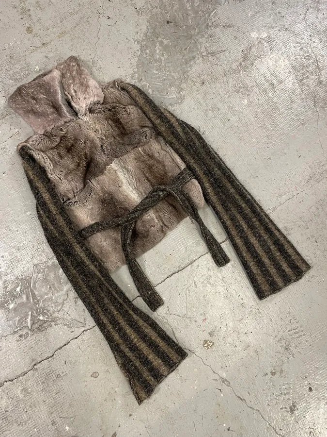 2000s Roberto Cavalli Raccoon Fur Grey Zip-up Jacket (M) SXsCpkO 4