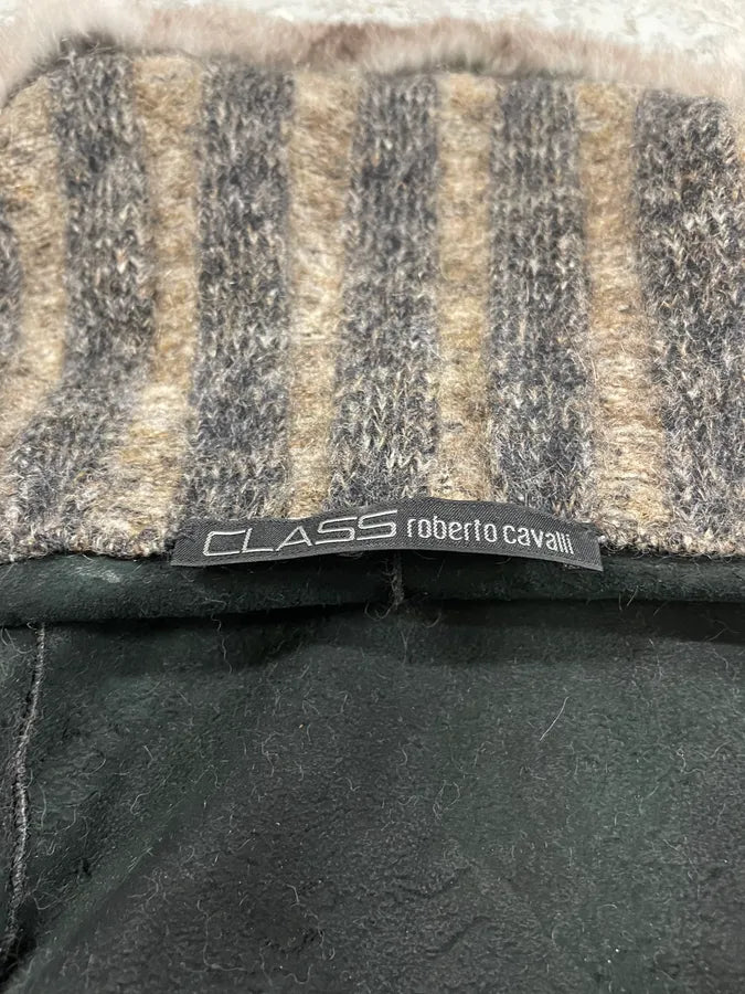 2000s Roberto Cavalli Raccoon Fur Grey Zip-up Jacket (M) SXsCpkO 9