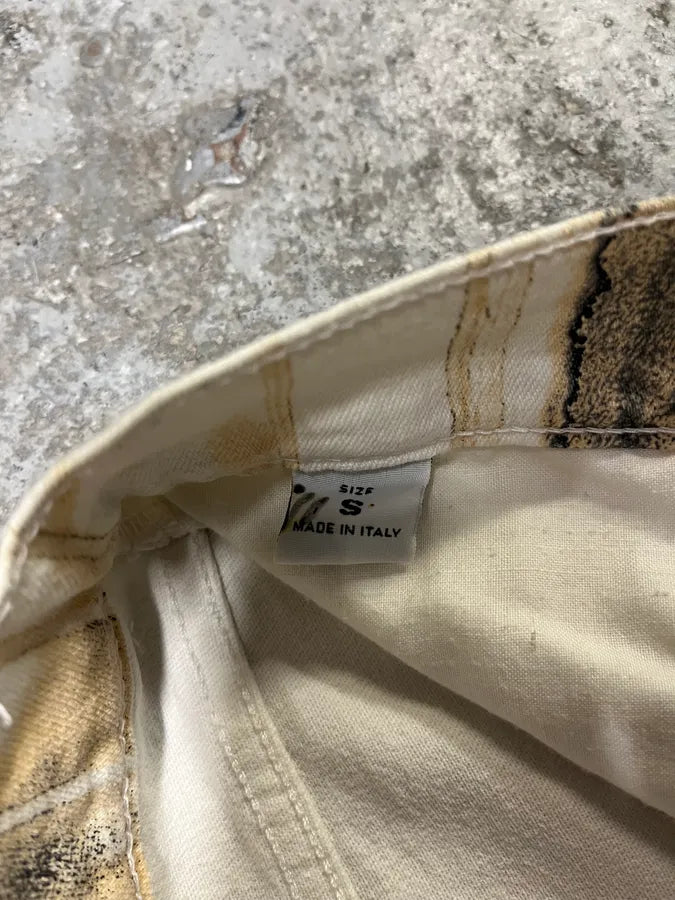 2000s Roberto Cavalli Rainy Ink Nasty Beige Pants (S/M) nzMyWpw 9