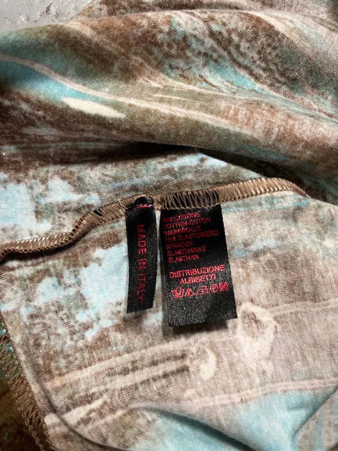 2000s Roberto Cavalli Rainy Ink Nasty Blue T-Shirt qPOrpZd 8