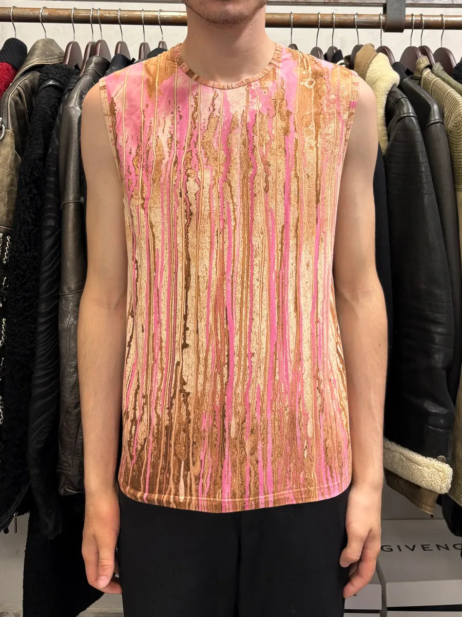 2000s Roberto Cavalli Rainy Ink Nasty Pink Tank Top ZANIMiU 1