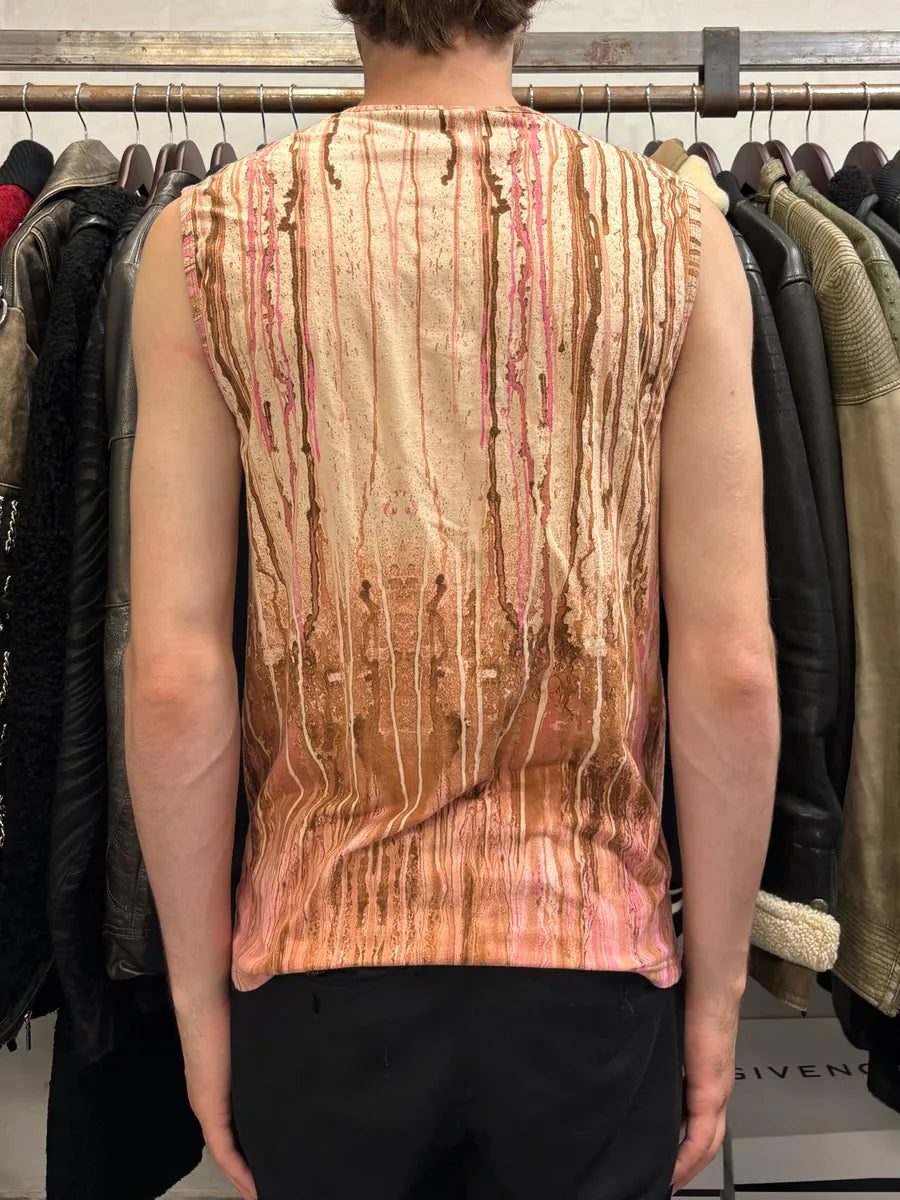 2000s Roberto Cavalli Rainy Ink Nasty Pink Tank Top ZANIMiU 2