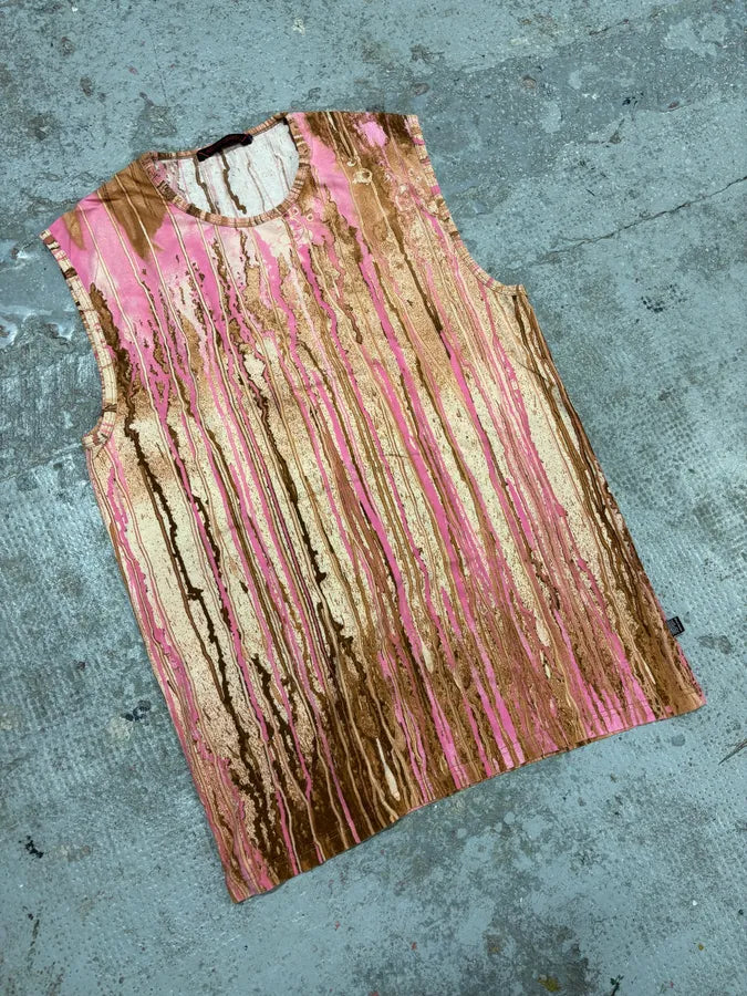 2000s Roberto Cavalli Rainy Ink Nasty Pink Tank Top ZANIMiU 3