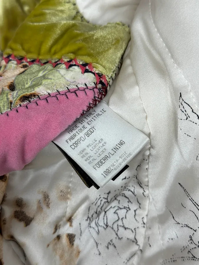 2000s Roberto Cavalli Raw Brown Leather Patchwork Lining Jacket ZhJpHmW 13