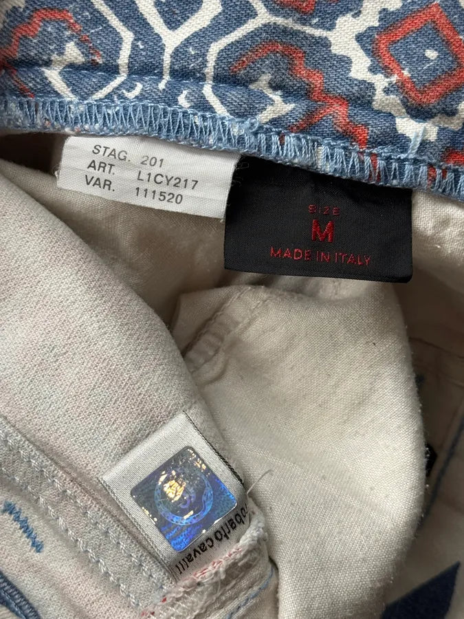 SS2003 Roberto Cavalli Red & Blue Faded Paisley Pants bHgtJOx 14