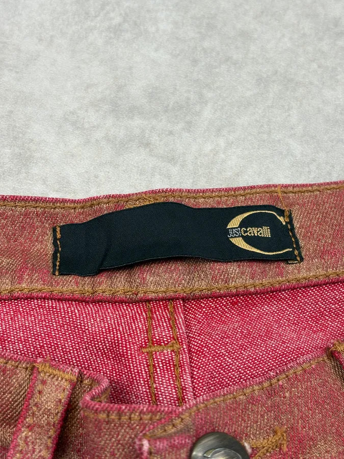 2000s Cavalli Red & Golden Aura Pants uRMbFsR 10